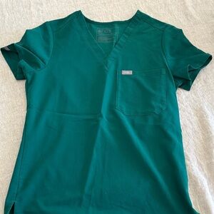Figs Emerald Green Scrub Top